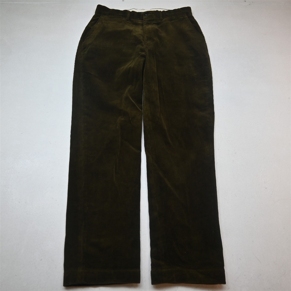 Polo Ralph Lauren 32x32 Olive Green Wide Wale Corduroy Classic Dress Mens Pants